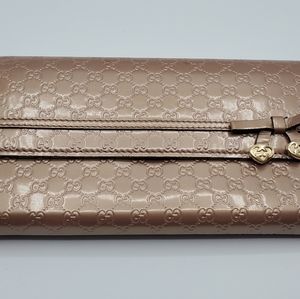Microguccisima GG Gucci Varnished Leather Wallet